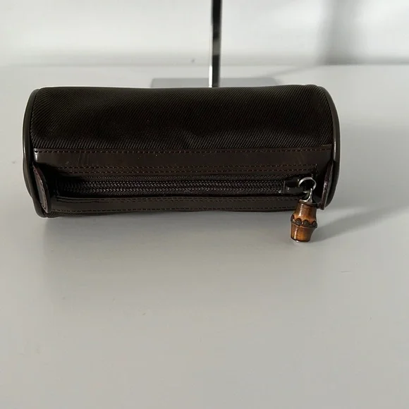 Gucci round barrel fabric and leather trim with bamboo pull - Picture 1 of 6